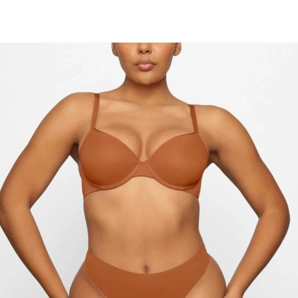 SKIMS Fits Everybody 40DD Bronze Demi T-Shirt Lined Flexible Underwire Bra - Picture 16 of 16